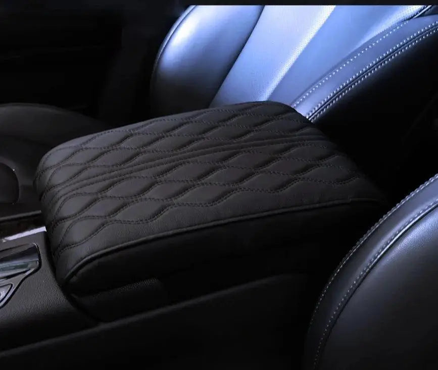 Premium Wave Embroidered Memory Foam Armrest Mat For Cars