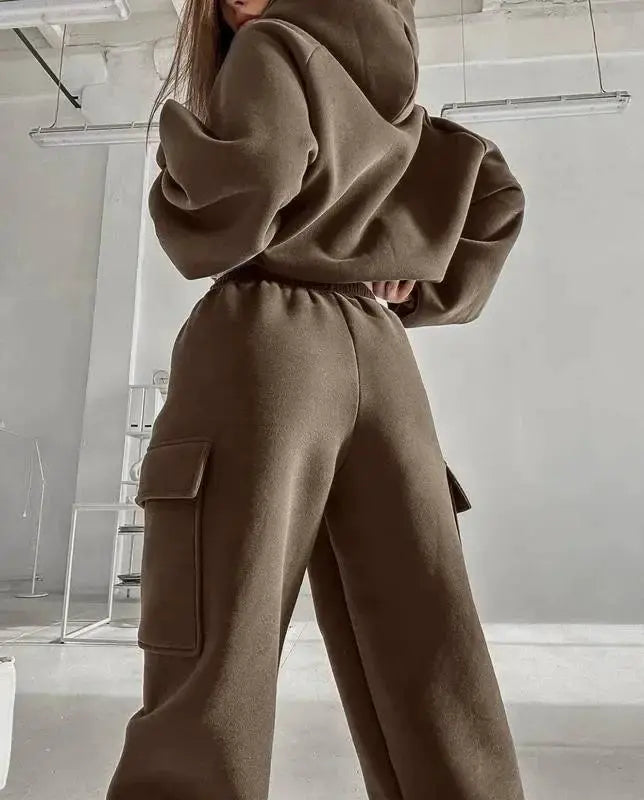 Women Two Piece Hoodie And Sweatpants Set Casual Wear