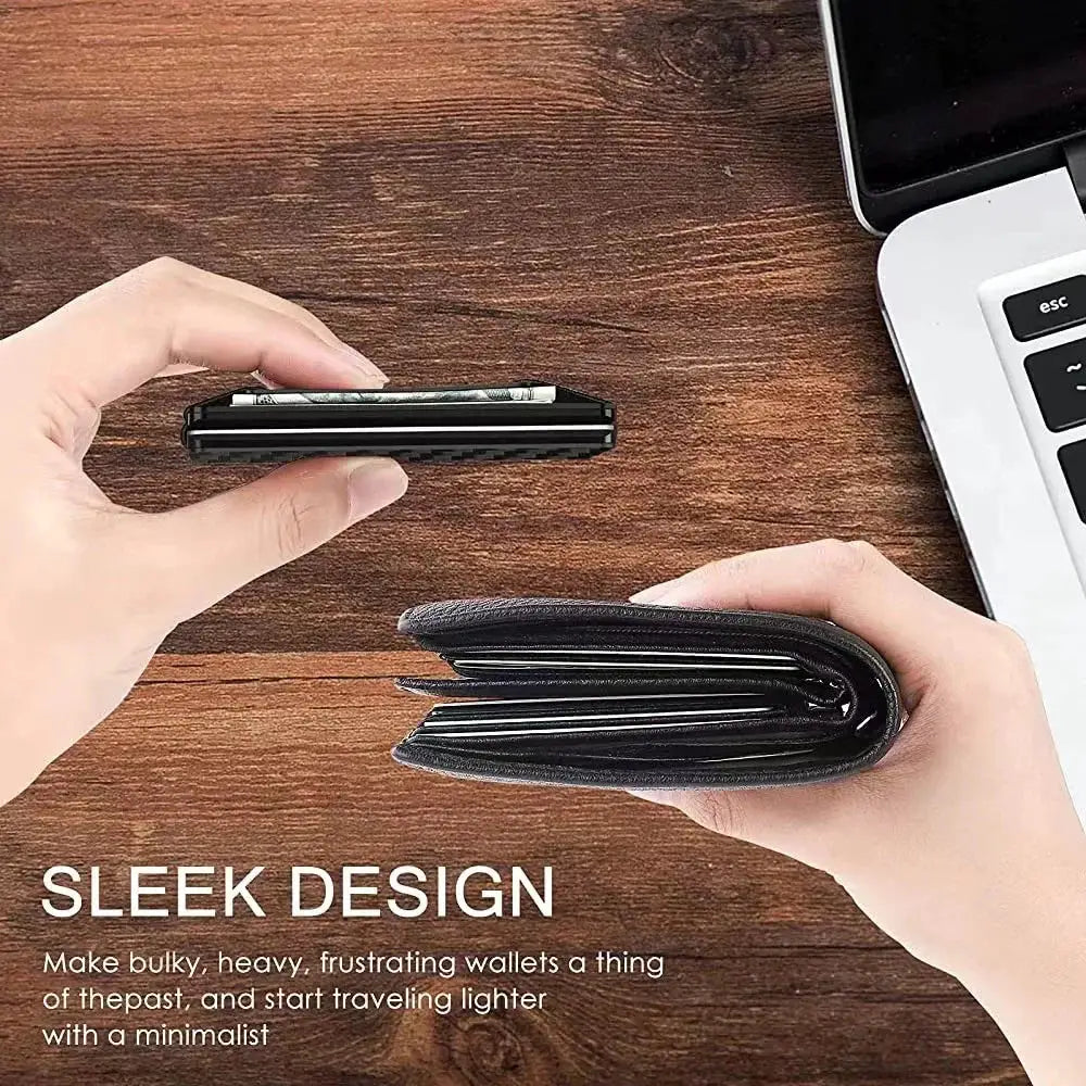 RFID Card Holder With Money Clip Wallet For Men Luxury