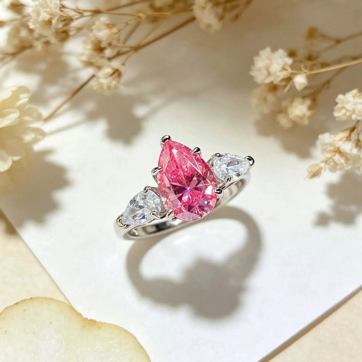 Sterling Silver Pink Moissanite Ring — product image 6