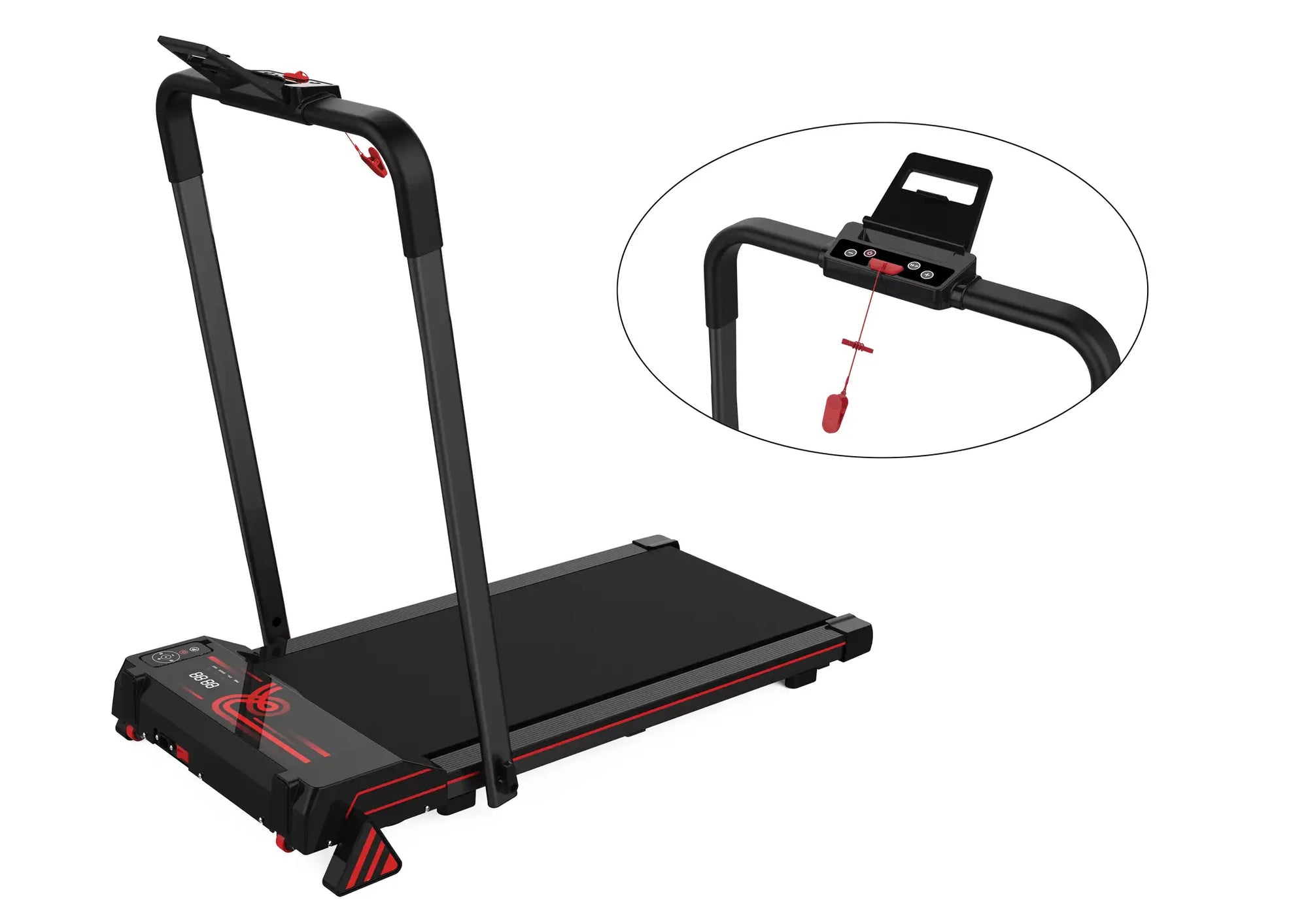 2-in-1 Foldable Under Desk Treadmill, Portable Mini Walking Pad with LED Display, Compact Electric Running Machine for Homepromo