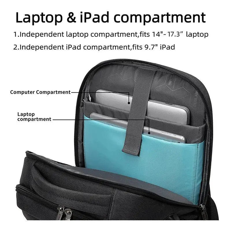 Men's 17.3 Inch Laptop Backpack Large Capacity Travel Bag