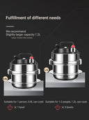 0.8-2L Outdoor Small Pressure Cooker Camping 304 Stainless Steel