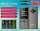 MKTEL EXO Feature Phone Dual SIM 1.77in Display Radio Torch