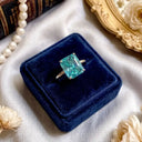 925 Silver Mint Green Moissanite Ring