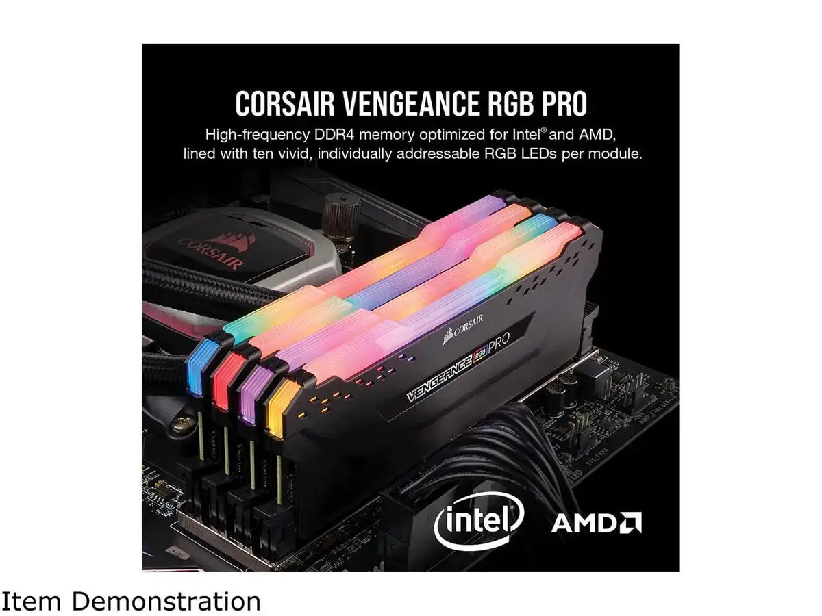 CORSAIR Vengeance RGB Pro 32GB (2 x 16GB) 288-Pin PC RAM DDR4 3200 (PC4 25600) Desktop Memory Model CMW32GX4M2E3200C16