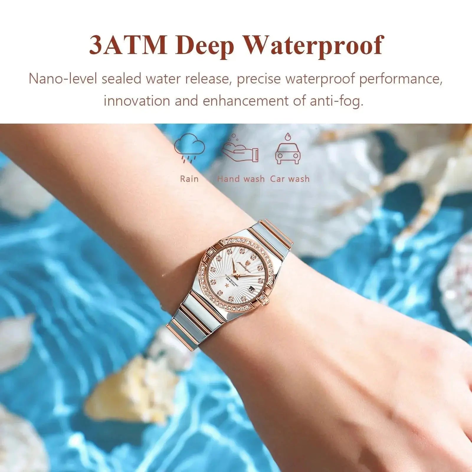 POEDAGAR Women's Elegant Stainless Steel Quartz Watch