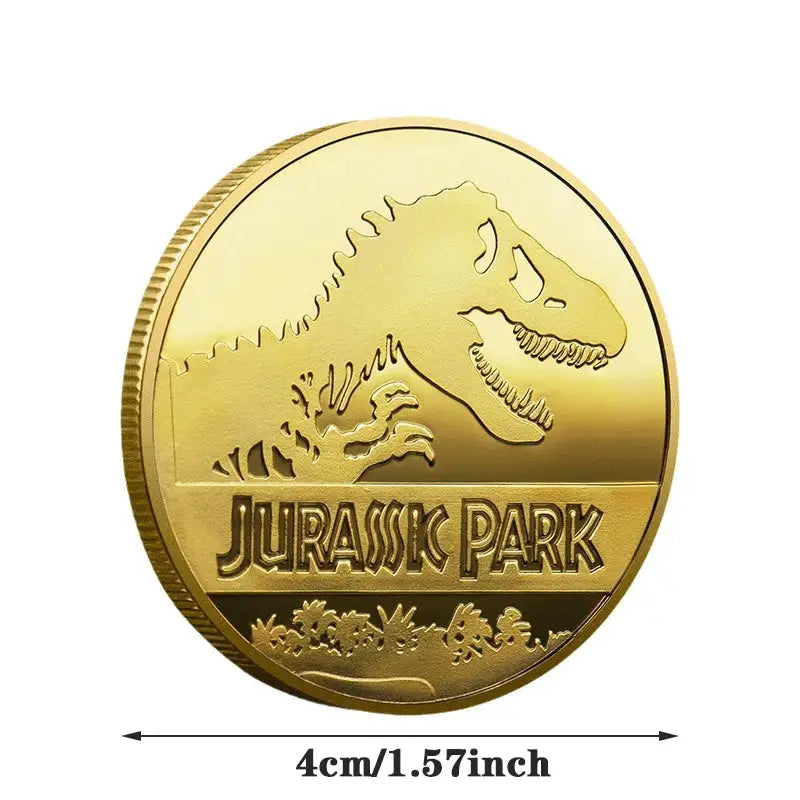 4PCS Souvenir Coin REPLICA Commemorative Coins Medallion Badges Coins Jurassic Park Dinosaurs Coins