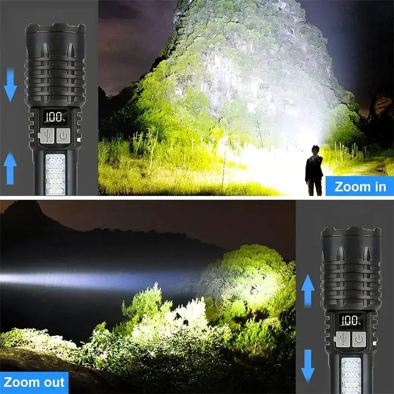 Heinast High Power LED Flashlight Rechargeable COB Torch