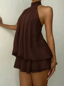 Womens Backless Halter Dress for Parties