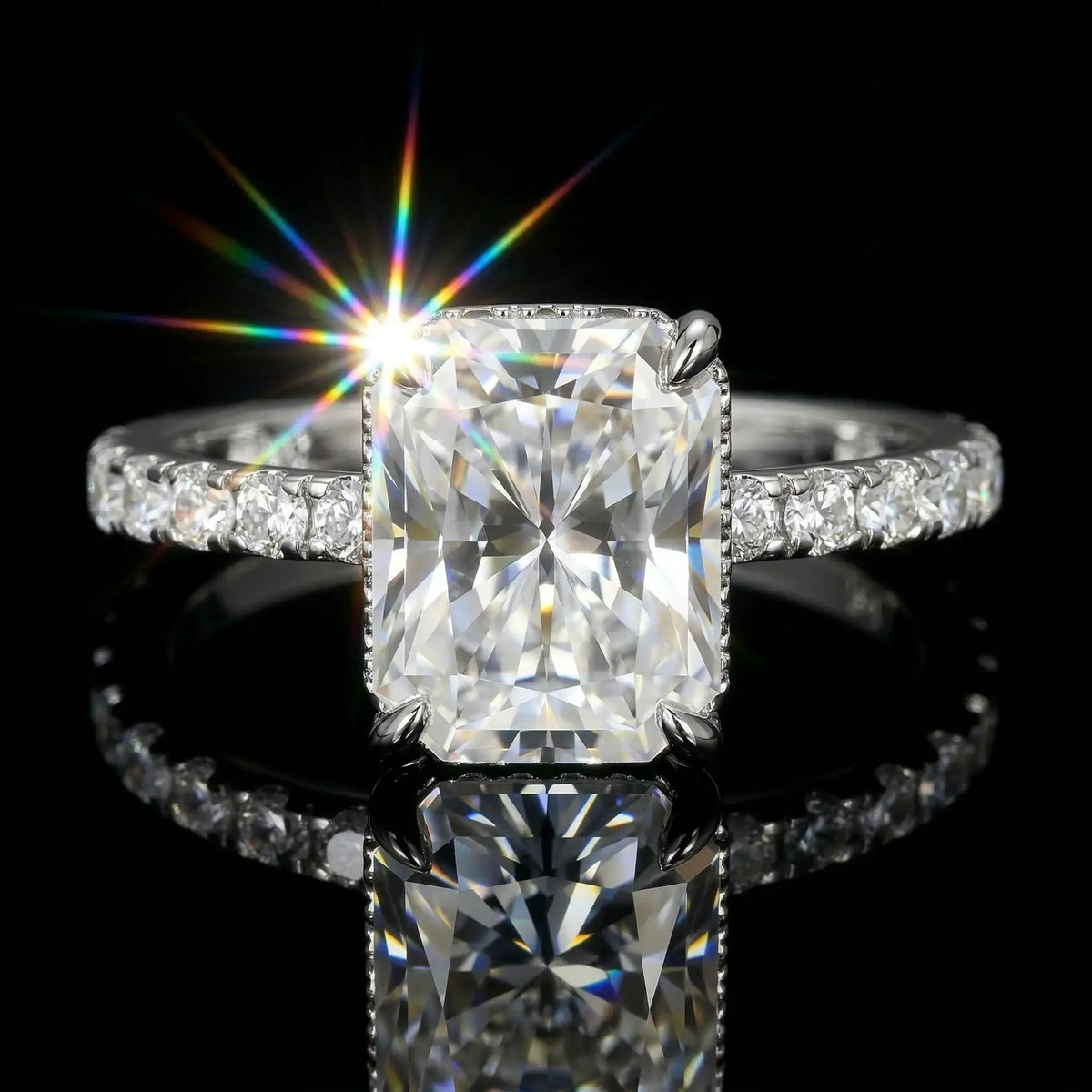 Moissanite Ring in Sterling Silver Carat Cute Romantic — product view 1