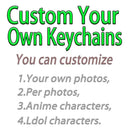 Custom Acrylic Keychain with Personalized Holographic Charm
