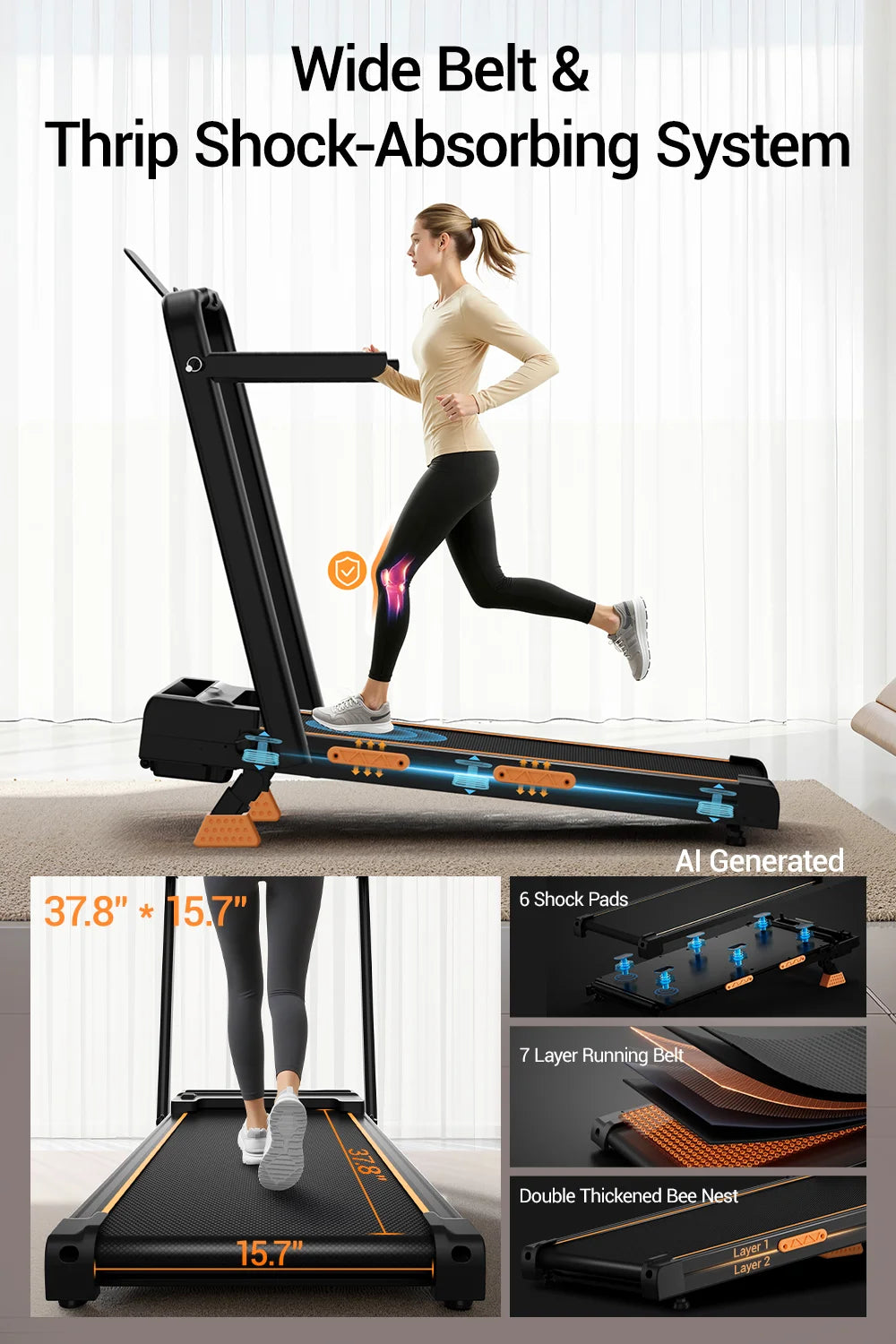ROBORE X5F Foldable Incline Treadmill