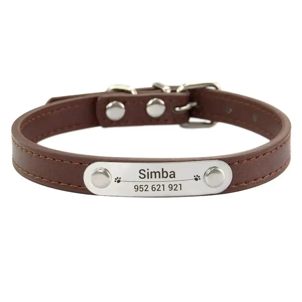Engraved ID Pink Dog Collar for Pets — Red