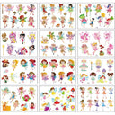 Vibrant Cartoon Kids Temporary Tattoos - 12 Fun Animal Packs