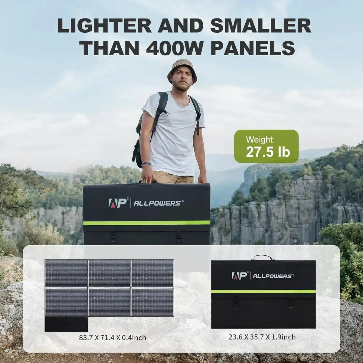ALLPOWERS SP039 600W Foldable Solar Panel High-Efficiency Solar Module Solar Charger with Solar Output for Off-Grid Boat Camping
