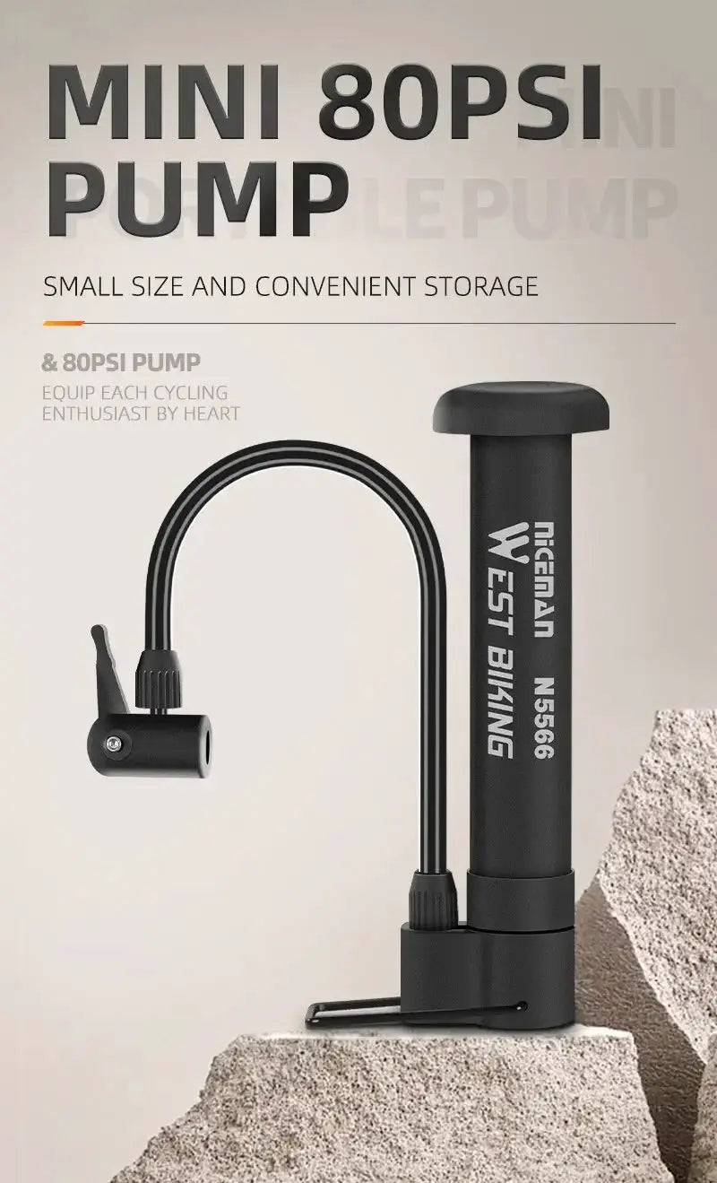 West Biking MTB Bicycle Pump 80 PSI Manual Air Pump - OurLum.com