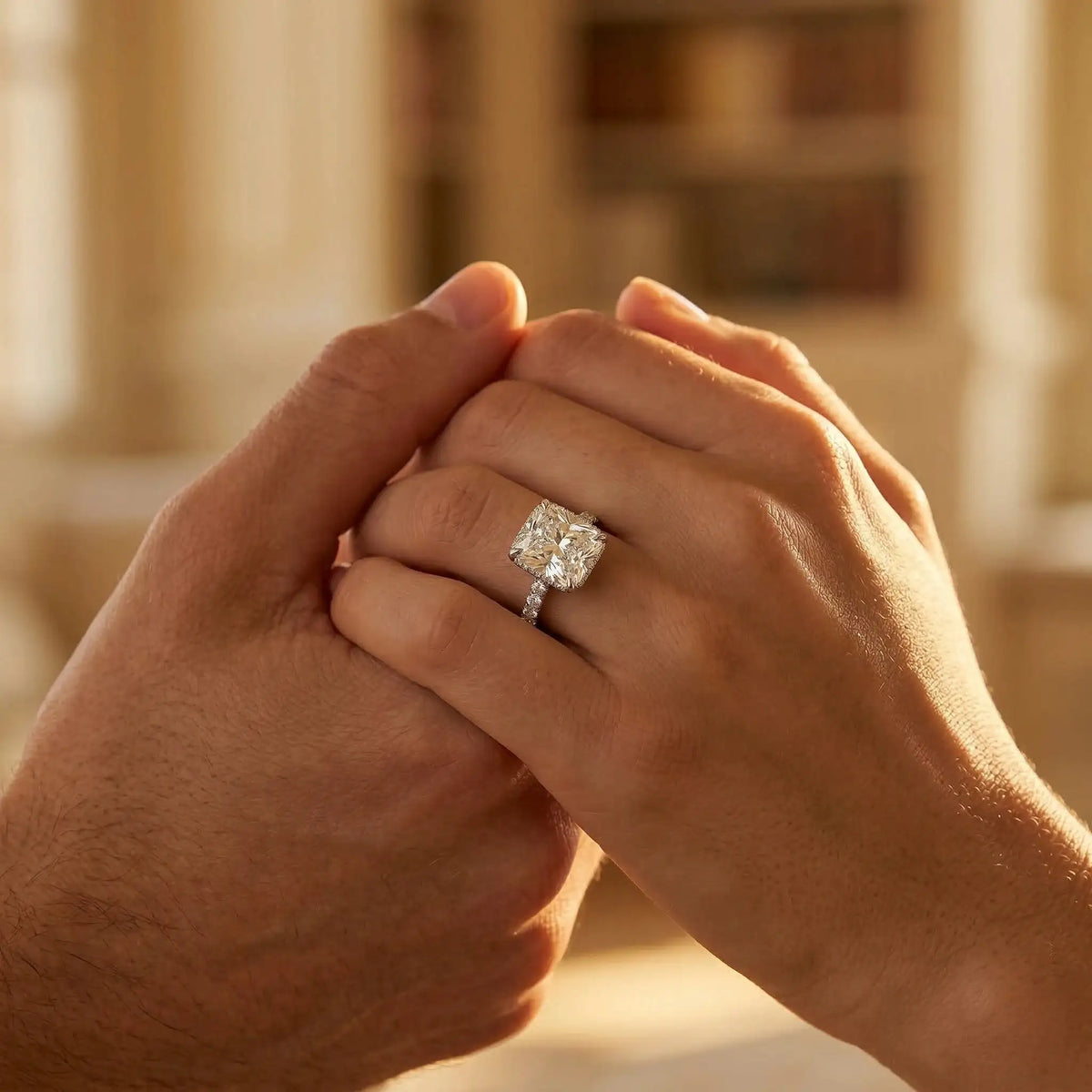 Moissanite Ring in Sterling Silver Carat Cute Romantic — product view 4