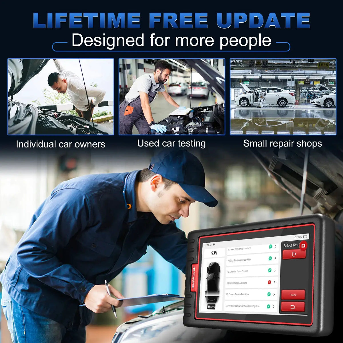 Lifetime Free Update Newest KINGBOLEN S6 CAN FD All System Car Diagnostic Tools Auto OBD Scanner Bluetooth 28 Resets Auto Vin
