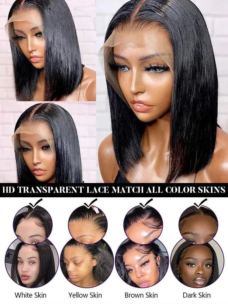 Premium 13x4 Lace Front Glueless Remy Short Bob Wig