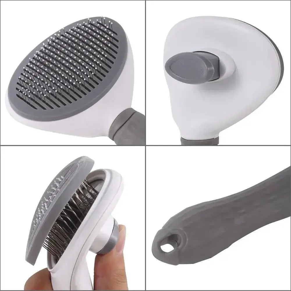 Automatic Pet Hair Removal Comb With Stainless Steel Needle