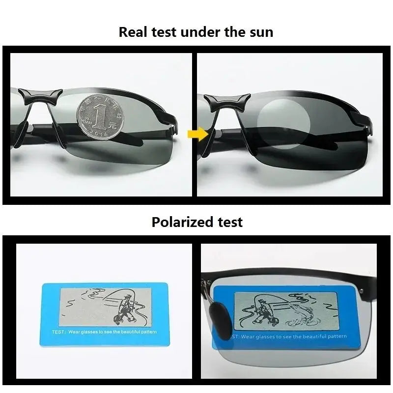 Men Photochromic Polarized Sunglasses UV400 Eyewear