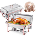 SucceBuy Rectangle Chafing Dish Packs W/ Full Size Pans Buffet