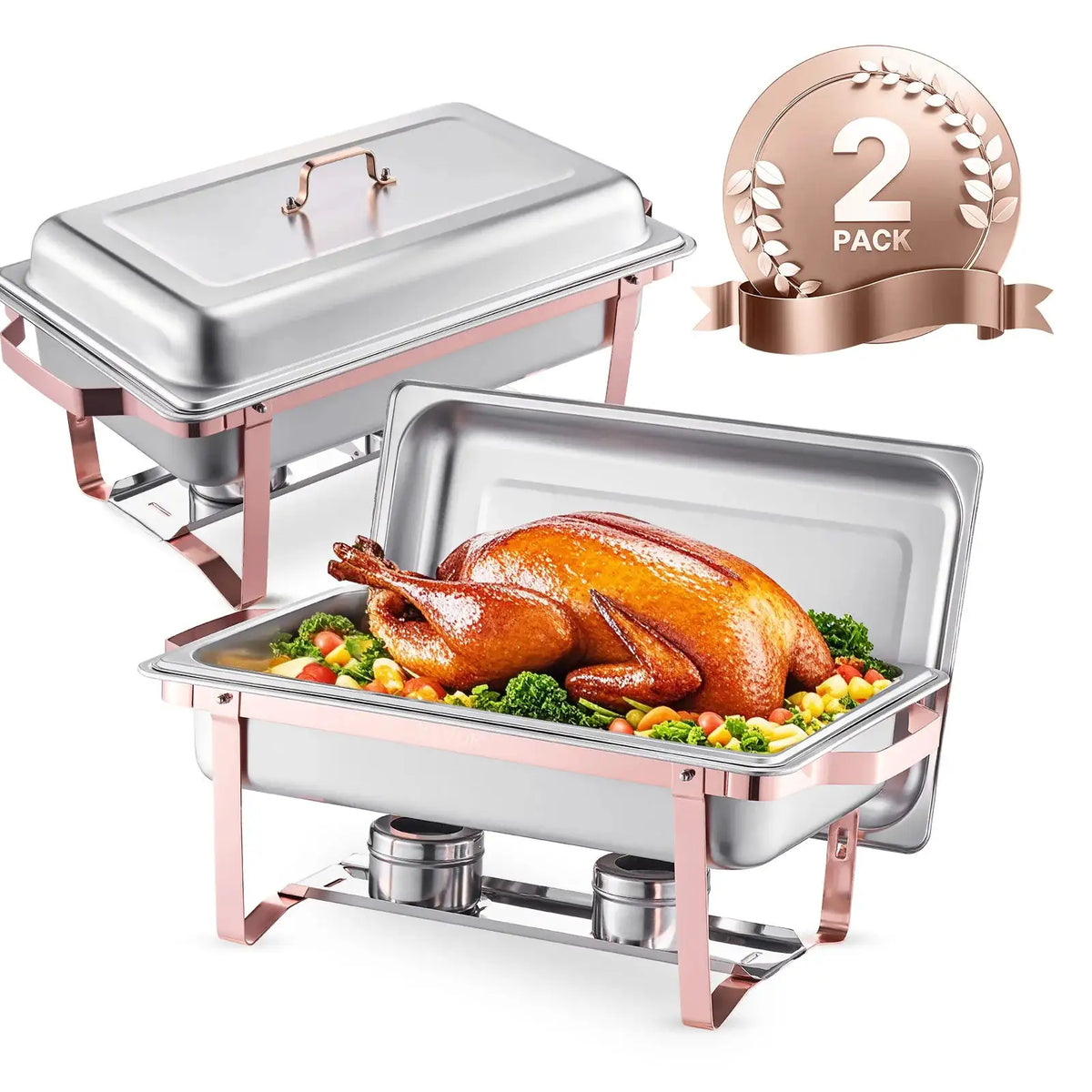 SucceBuy Rectangle Chafing Dish Packs W/ Full Size Pans Buffet — product view 11