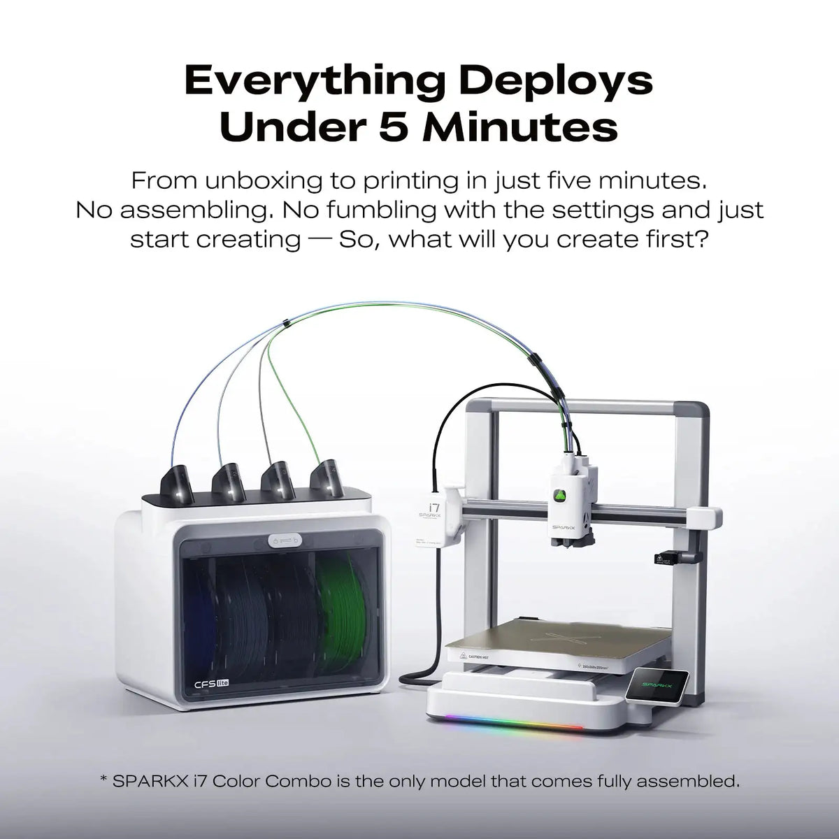 Creality SPARKX I7 Combo 3D Printer, Beginner-Friendly Multi-Color 3D Printer with AI Camera, Auto Leveling, Automatic Filament System, Direct Drive Extruder, 260 X 260 X 255Mm