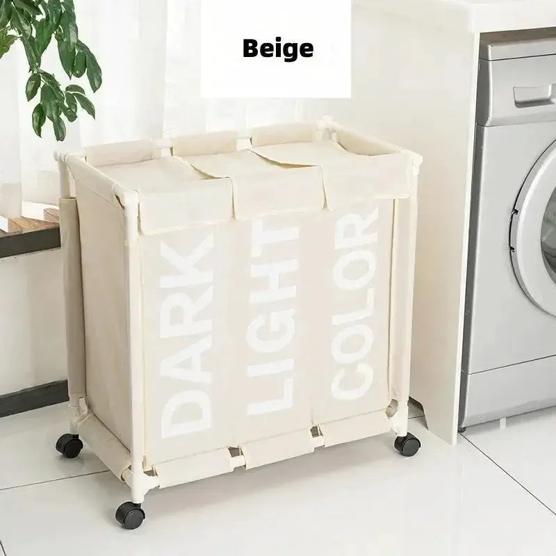 Roller Dirty Clothes Basket Waterproof Laundry Organizer 42L