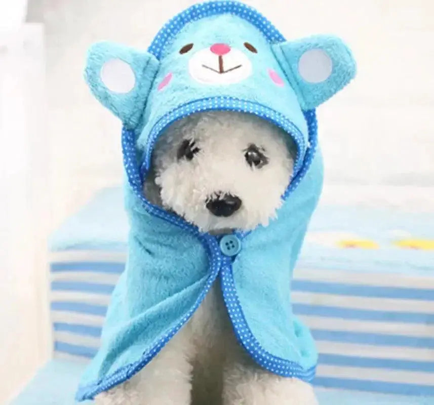 Pet Bathrobe Hoodies Soft Absorbent Drying Towel for Pets
