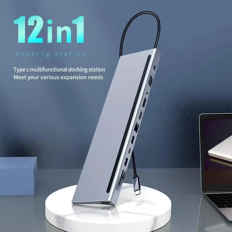 12-in-1 USB-C Docking Station with 4K HDMI and Audio Hub - OurLum.com