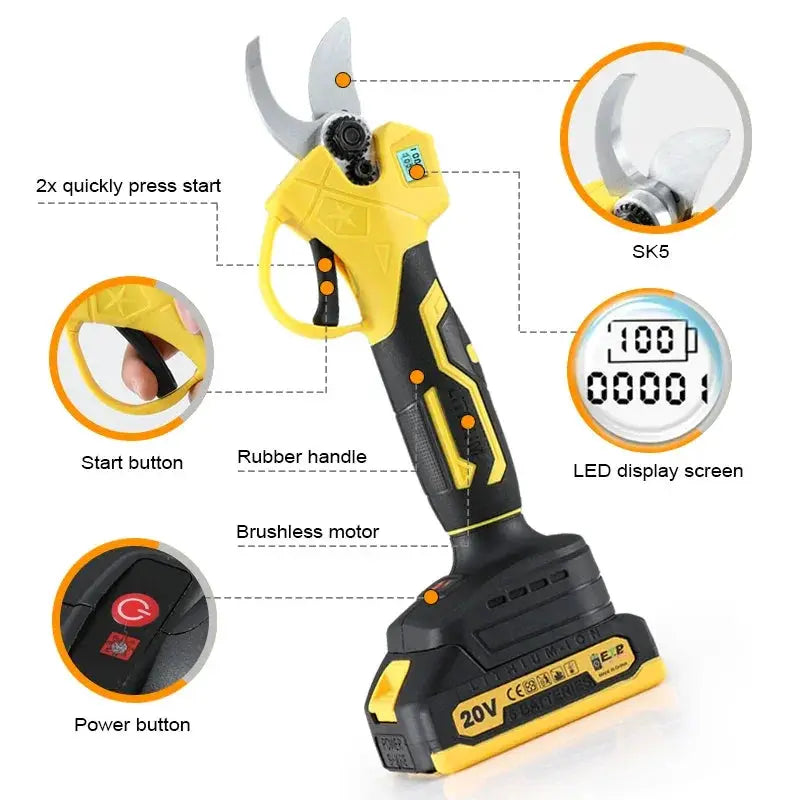BABEQ 30mm Cordless Brushless Electric Pruning Shears