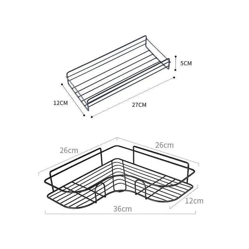 Iron Wall Shelf Organizer for Stylish Bathroom Storage