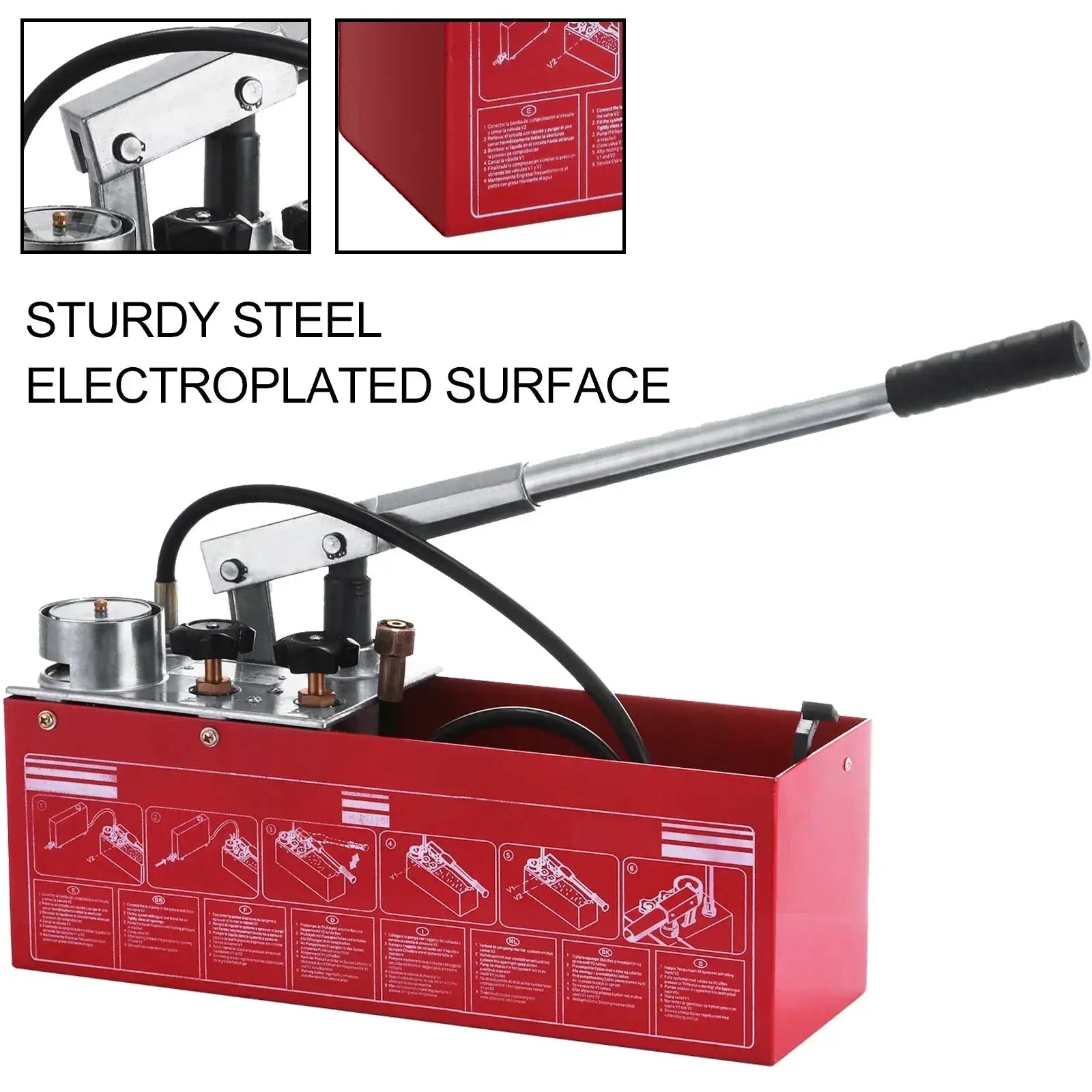 Vevor Hydraulic Pressure Test Pump 12L Hydrostatic Tester