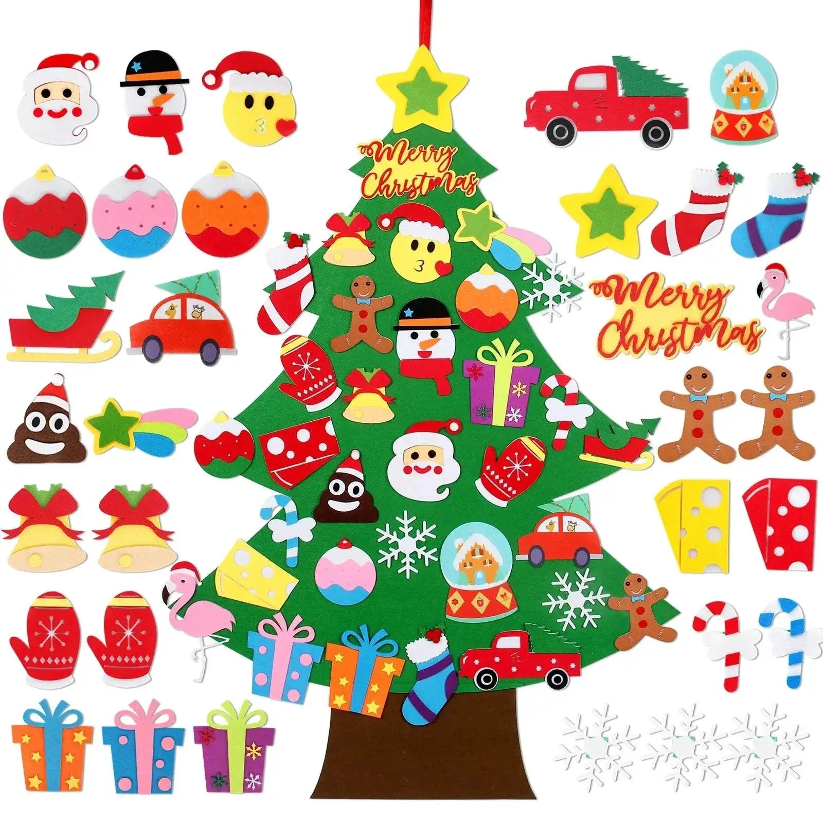 Personalized DIY Felt Christmas Tree Ornaments for Holidays