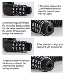Compact Zinc Alloy Password Bicycle Lock with Steel Cable