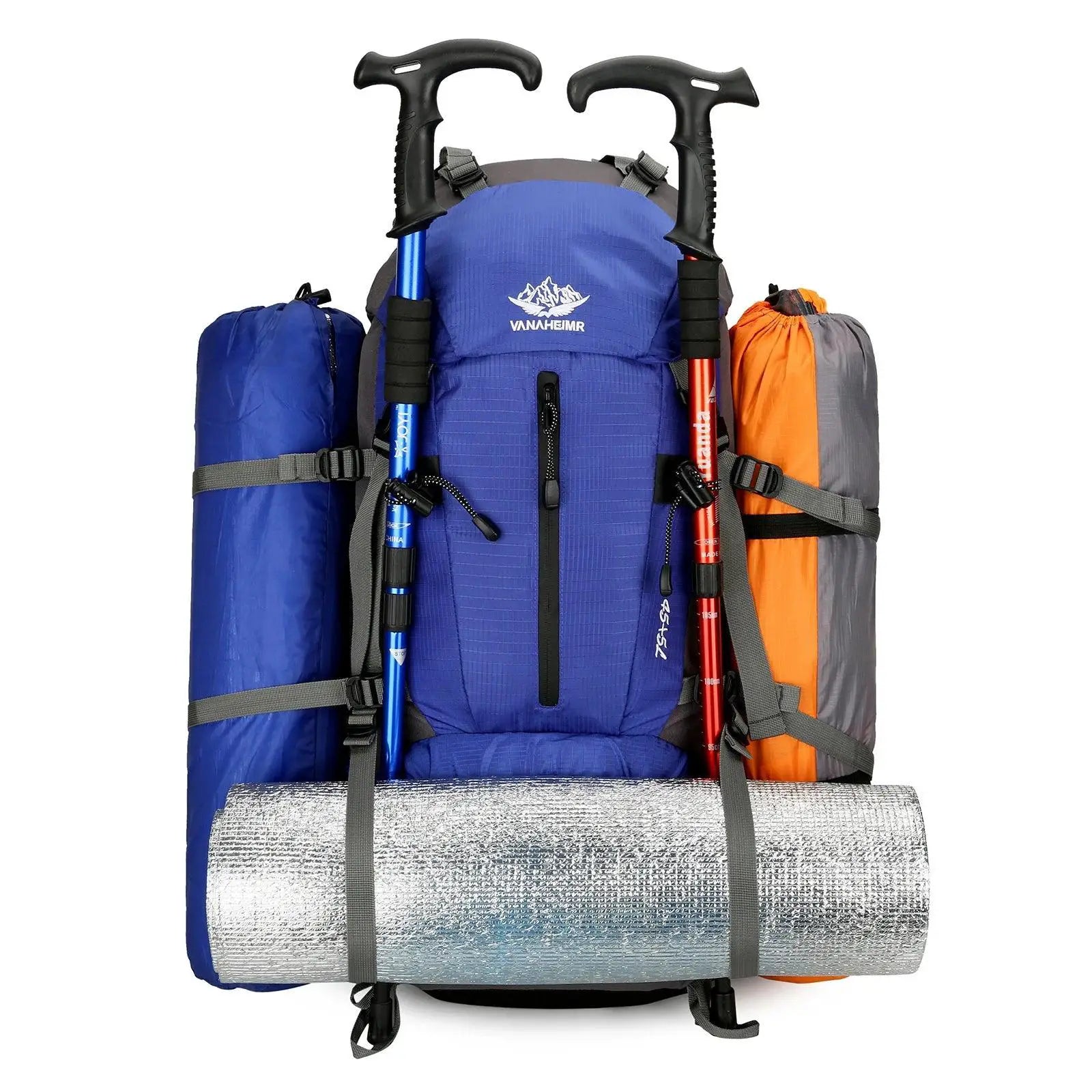50L Hiking Backpack Waterproof Camp Pack Shoe Compartment