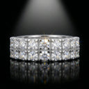 Moissanite Ring in Sterling Silver Double KPBGE