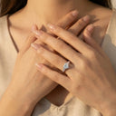 Heart Moissanite Ring in Sterling Silver Baguette