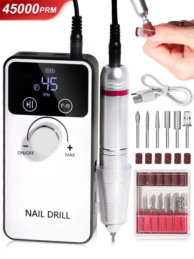 45000rpm Electric Nail Drill Machine Portable Gel Remover