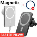 Fast Wireless MagSafe Car Charger iPhone 12 To 15 Pro Max