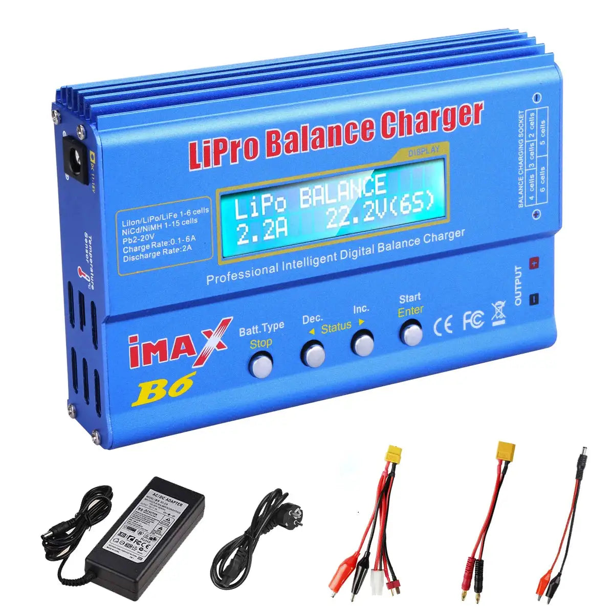 IMAX B6 80W Digital RC Balance Charger Discharger for LiPo NiMH NiCd LiFe Pb Battery Lipro Charger+ 15V 6A Adapter Optional