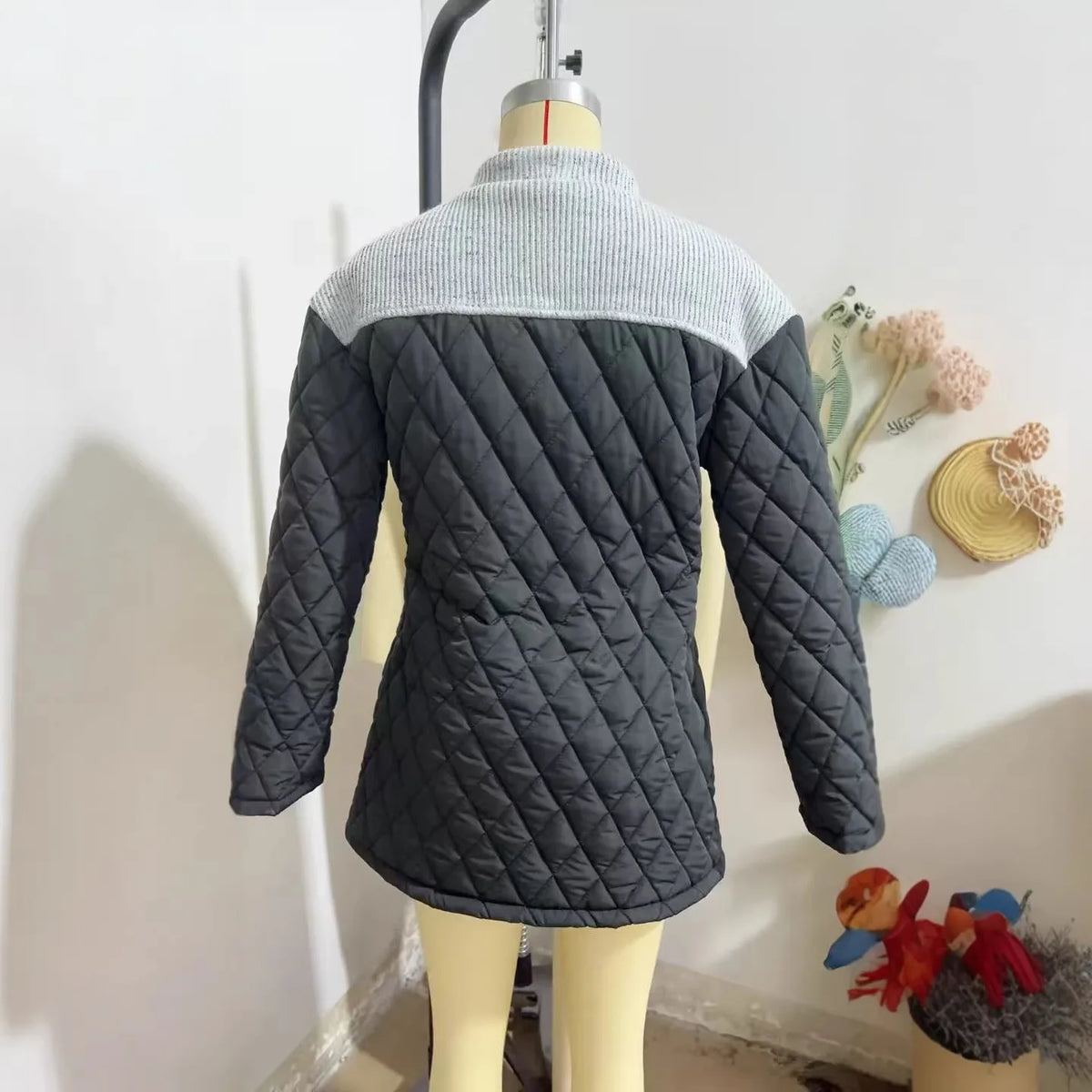 Irregular Hem Round Neck Jacket
