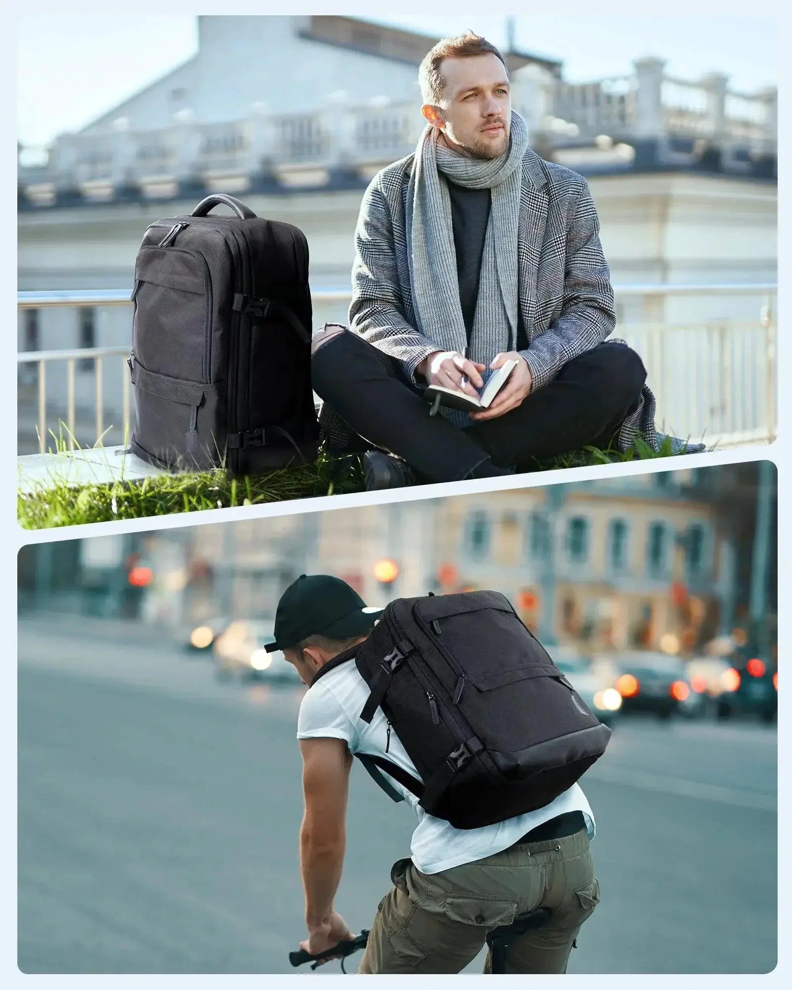 40L Expandable Laptop Backpack With Packing Cubes Travel Bag