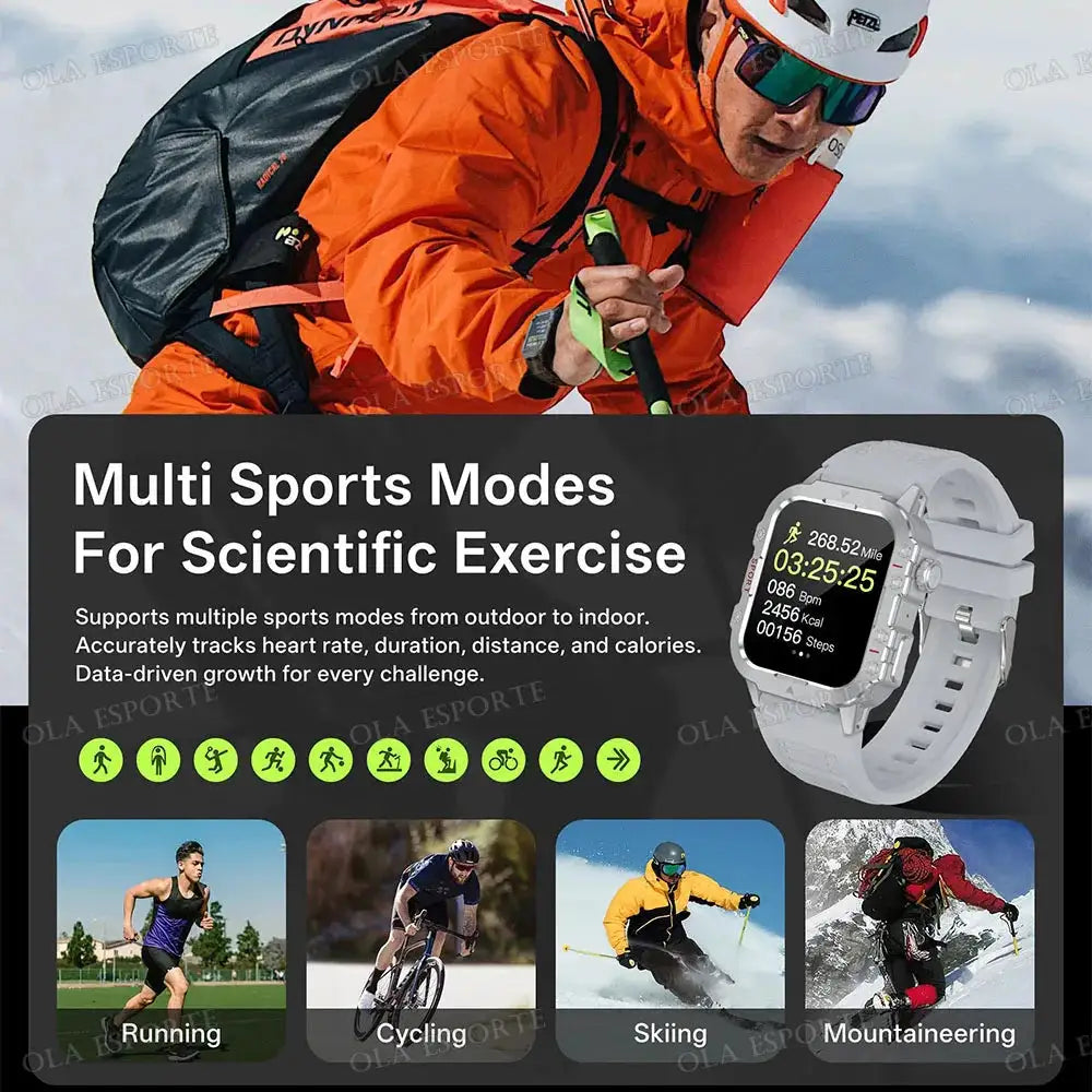 2026 New Military-grade Smart Watch Men GPS Flashlight 3ATM Waterproof Watch Bluetooth Call 100+Sport Outdoor Smartwatch Pk HT30