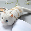 Women Cat Plush Shoulder Bag Corduroy Satin Fur Messenger