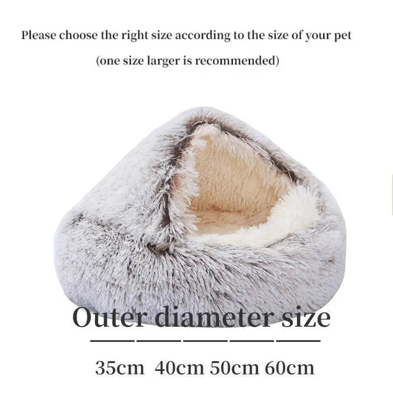 Plush Cat Bed 2 In 1 Cat House For Small Dogs And Cats
