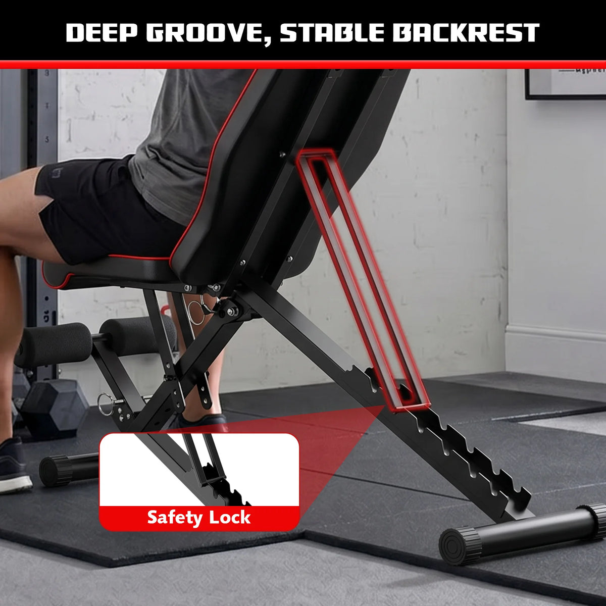 Multifunctional Foldable Fitness Bench, Adjustable Weight — product view 6