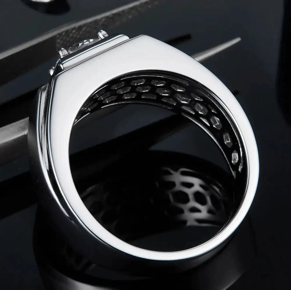 Men's Sterling Silver Silver Moissanite Ring — product image 3